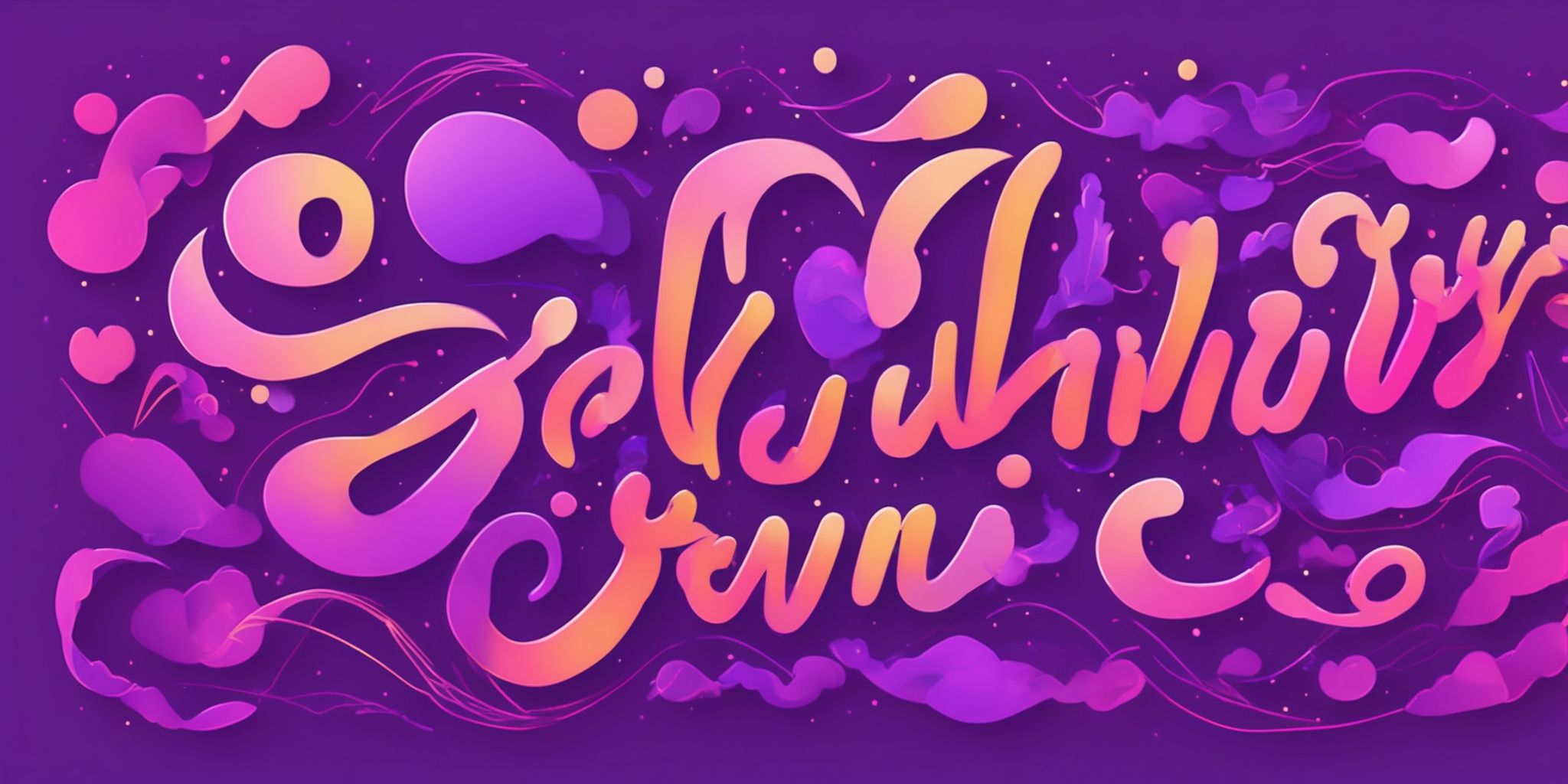 Script in flat illustration style, colorful purple gradient colors