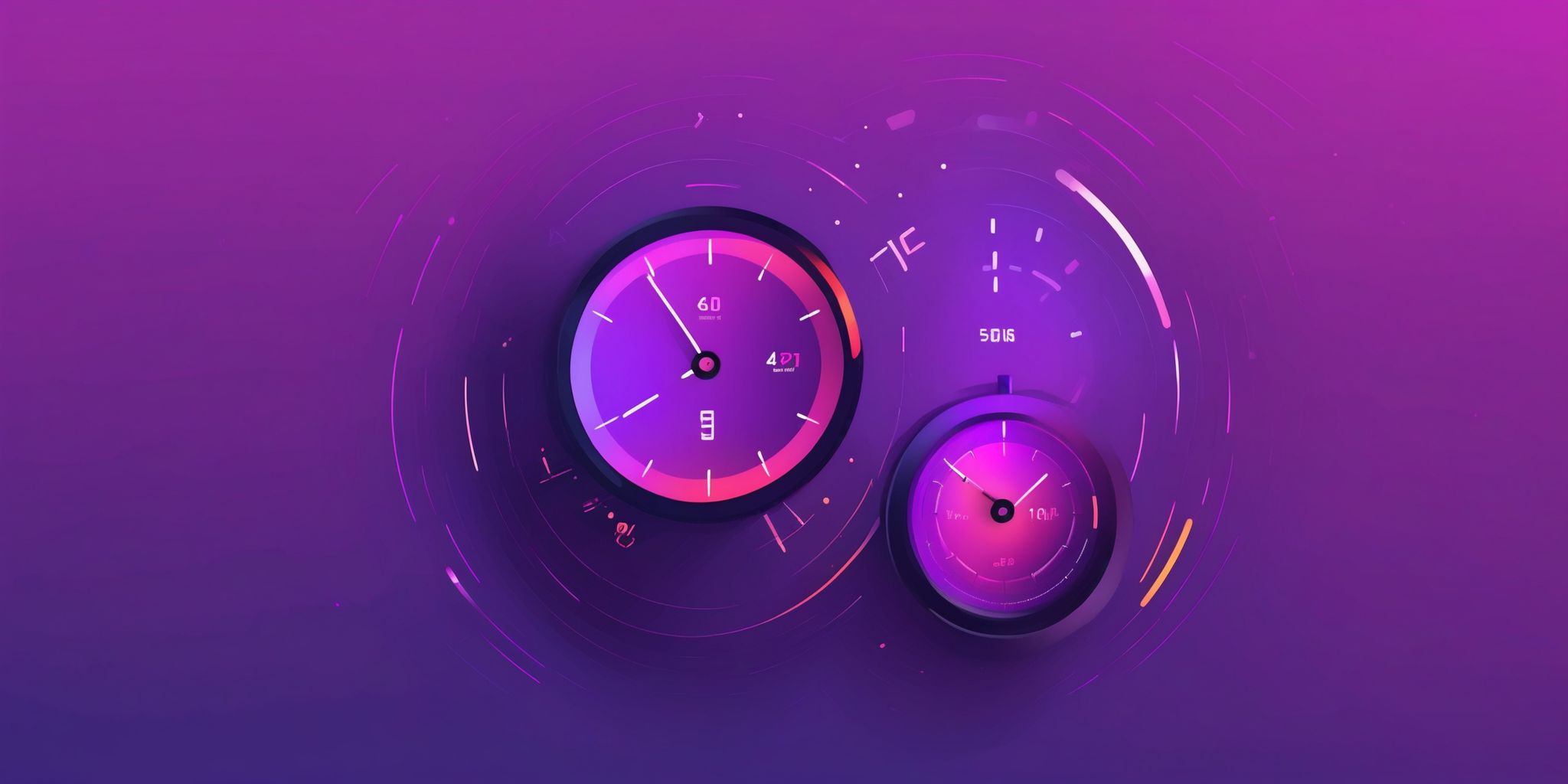 Stopwatch in flat illustration style, colorful purple gradient colors
