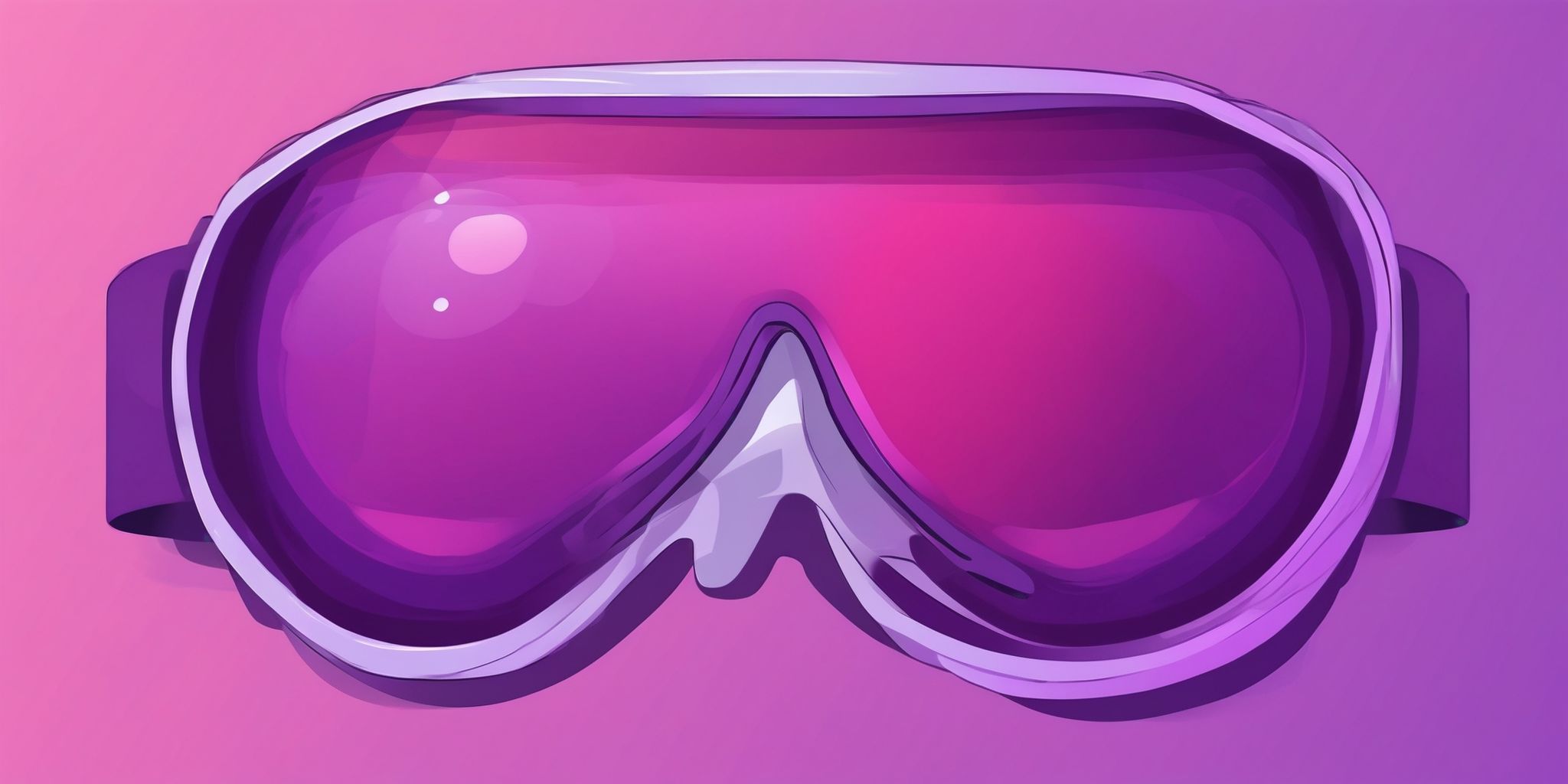 Goggles in flat illustration style, colorful purple gradient colors