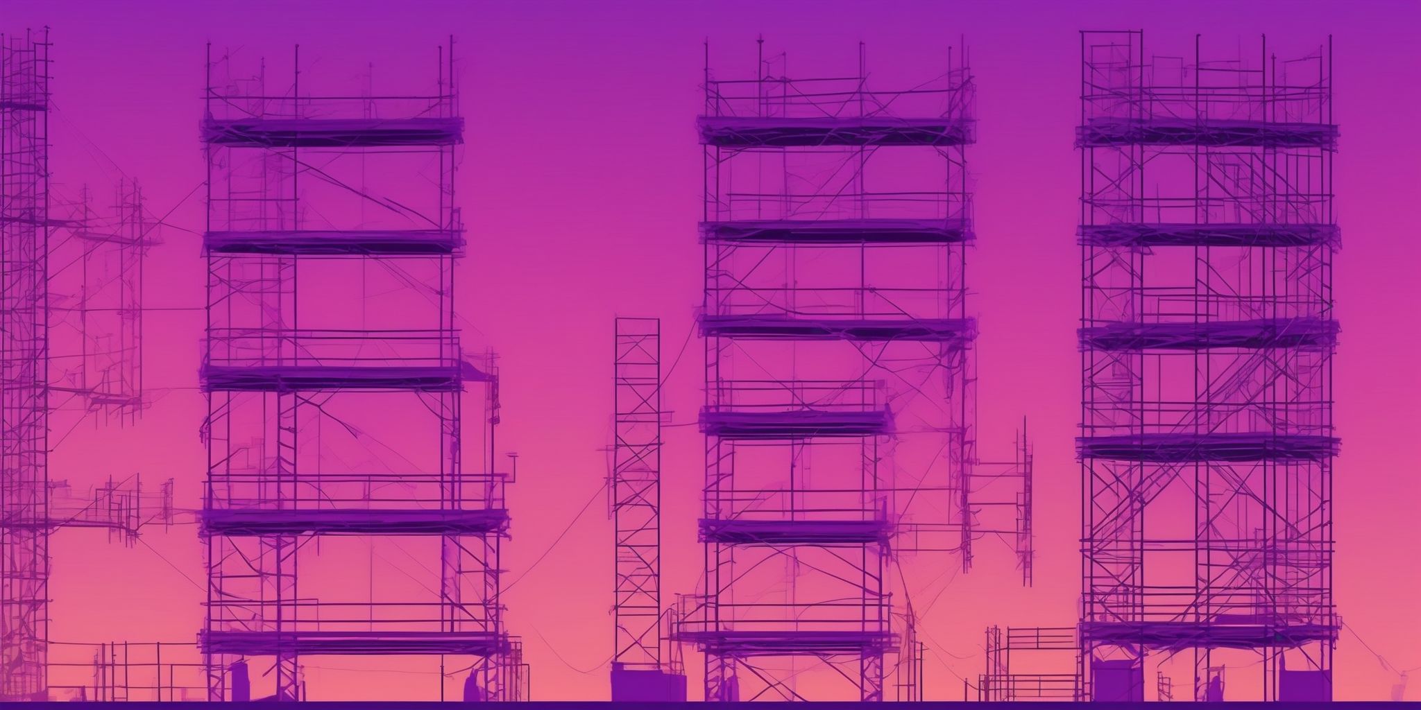 Scaffold in flat illustration style, colorful purple gradient colors
