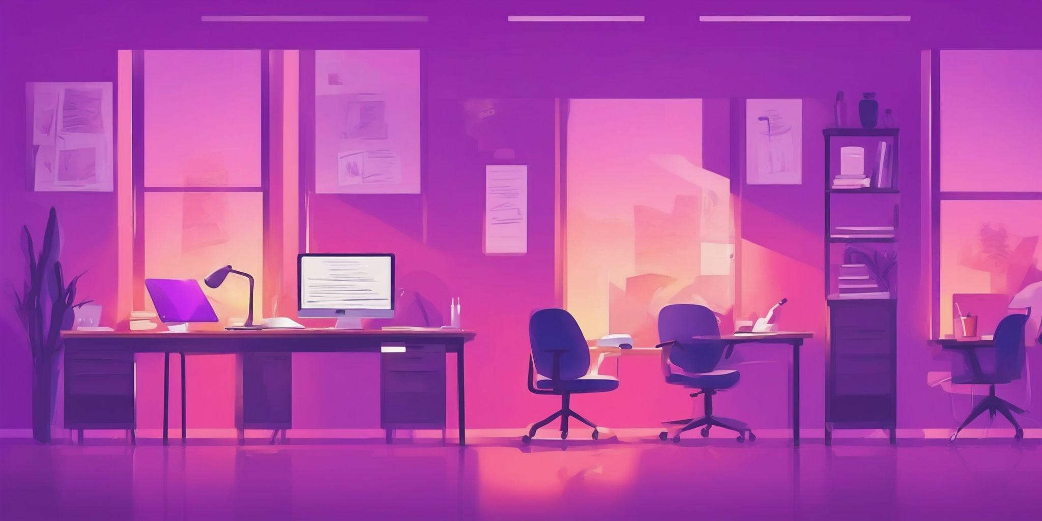 Examination in flat illustration style, colorful purple gradient colors